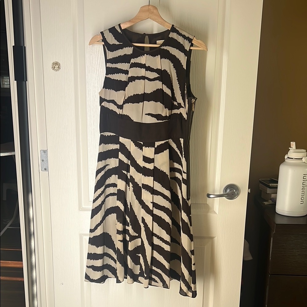 Zebra Print Sleeveless Dress